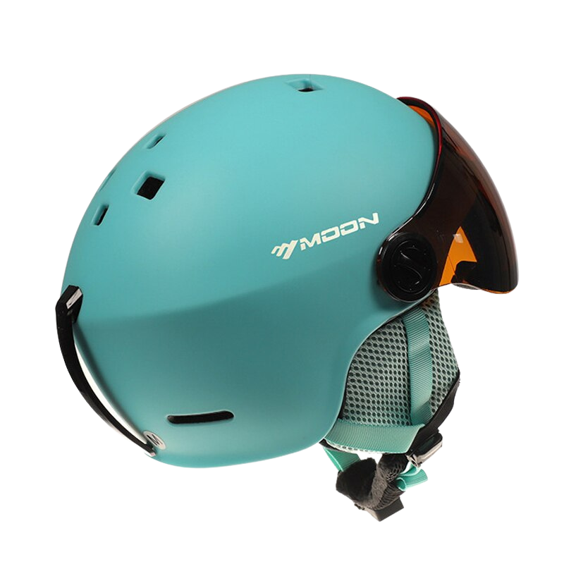 Casque de Ski et Snowboard Bleu Adulte avec Visière, Protection UV, Confort Ajustable, Idéal pour Ski et Snowboard