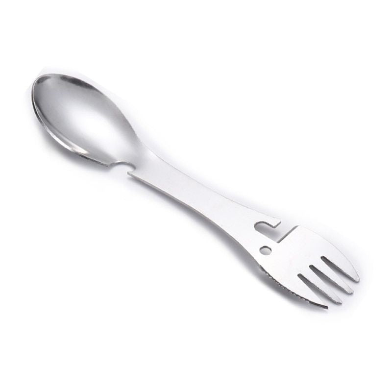 Model de couleur Argent de la CUITOCHETTE 6-en-1 - Outil de survie multifonctionnel pour le camping et les activités de plein air.