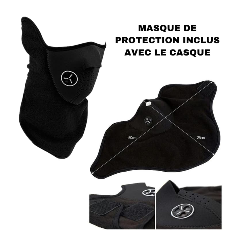 Casque de Ski Noir Adulte avec Visière Anti-UV et Anti-buée, Confort Thermique, Ajustement Personnalisable, Idéal pour Ski et Snowboard