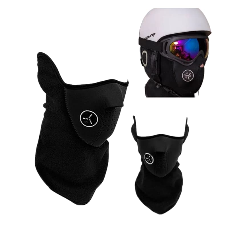 Casque de ski noir MAT pour adulte, idéal pour les sports d'hiver et loisirs de plein air, accompagné de lunettes et masque