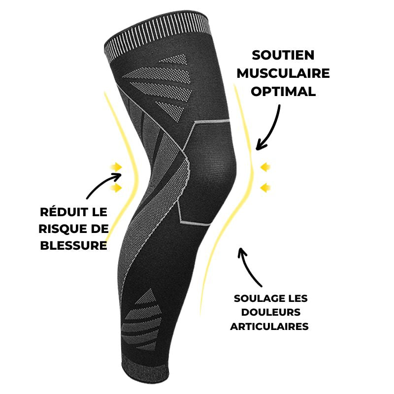 Genouillère longue de Compression pour le Sport - Soutien et Confort
