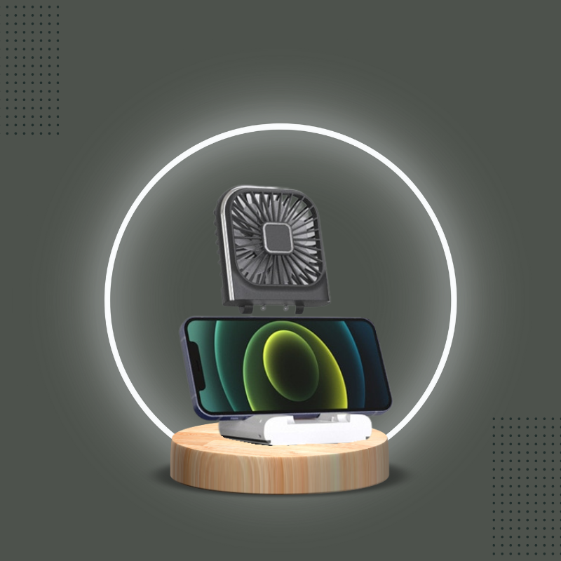 Mini ventilateur de poche 2 en 1 portable et rechargeable par USB, parfait pour apporter une brise rafraîchissante lors des longues attentes collection Confort & sécurité de la boutique petites Aventures couleur Blanc et Noir