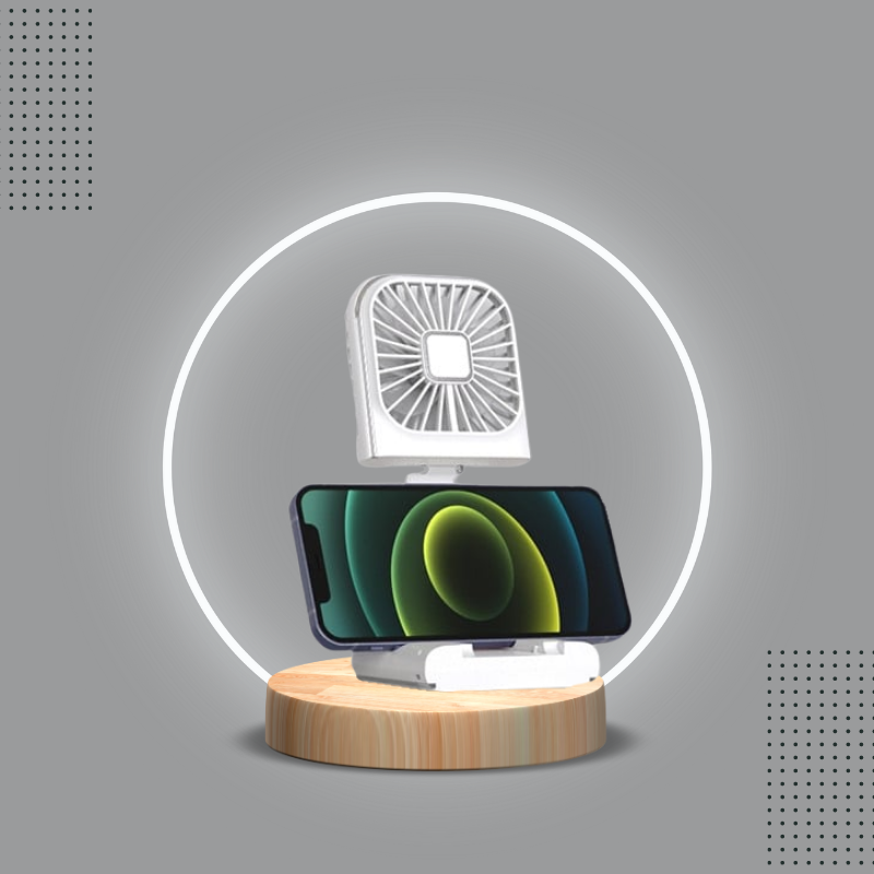 Mini ventilateur de poche 2 en 1 portable et rechargeable par USB, parfait pour apporter une brise rafraîchissante lors des longues attentes collection Confort & sécurité de la boutique petites Aventures couleur Blanc