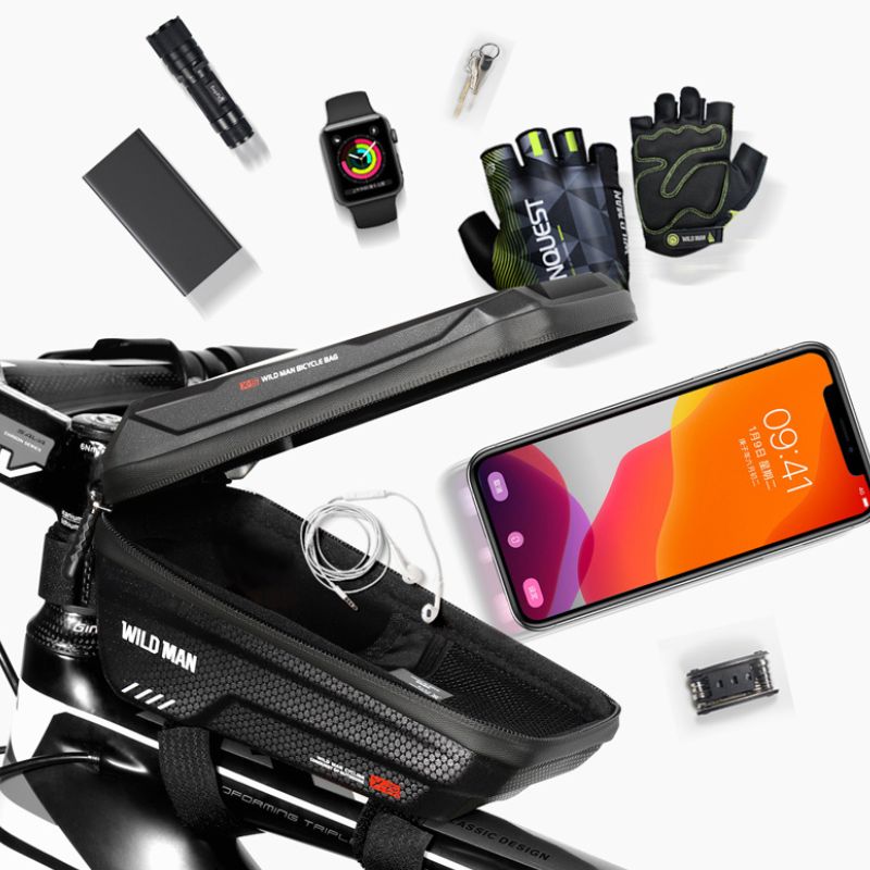 Pochette Vélo à Écran Tactile : Coque Rigide pour Téléphone, Écran Tactile Haute Capacité, Vélo de Route VTT, Sac de Cyclisme, Accessoires de Cyclisme