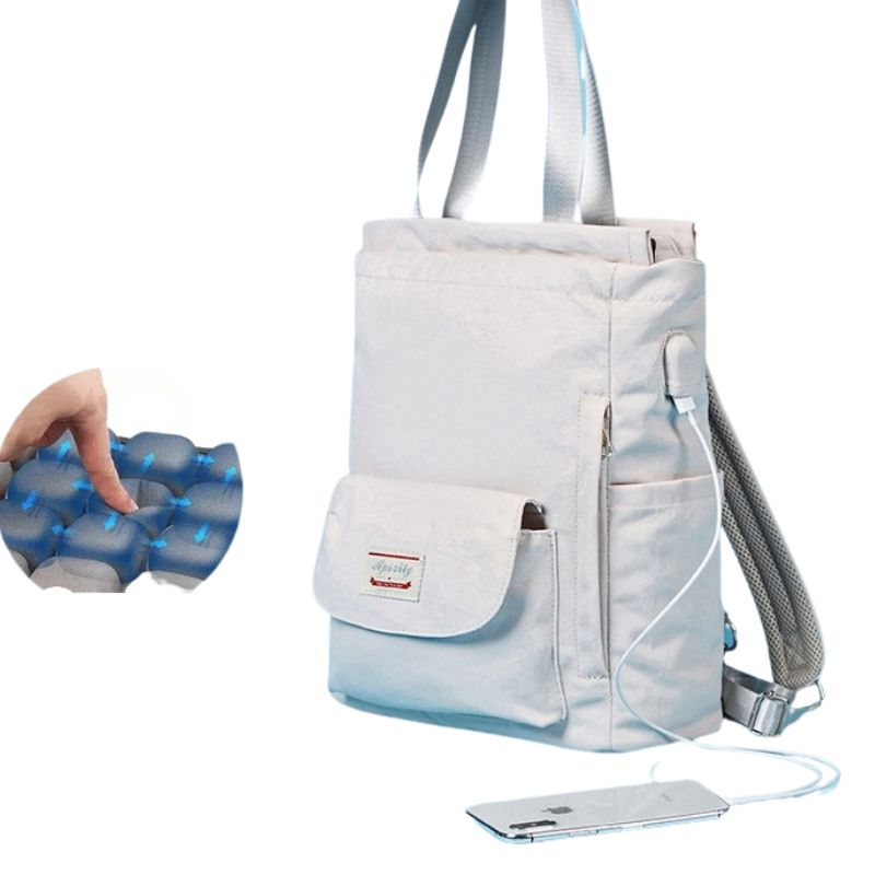 Sac à bandoulière en Tissu Oxford pour femme, idéal pour le voyage et le lifestyle, avec grand espace de rangement pour ordinateur portable de 15,6 pouces collection Bagages & Organisation de la boutique petites Aventures couleur gris