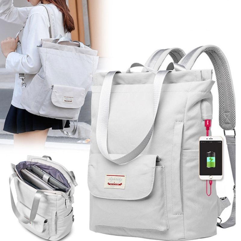 Sac à bandoulière en Tissu Oxford pour femme, idéal pour le voyage et le lifestyle, avec grand espace de rangement pour ordinateur portable de 15,6 pouces collection Bagages & Organisation de la boutique petites Aventures couleur gris