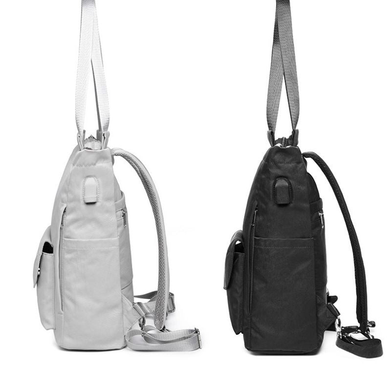 Sac à bandoulière en Tissu Oxford pour femme, idéal pour le voyage et le lifestyle, avec grand espace de rangement pour ordinateur portable de 15,6 pouces collection Bagages & Organisation de la boutique petites Aventures couleur gris et noir