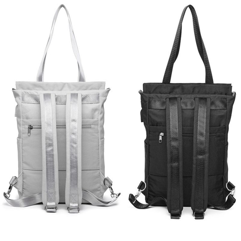 Sac à bandoulière en Tissu Oxford pour femme, idéal pour le voyage et le lifestyle, avec grand espace de rangement pour ordinateur portable de 15,6 pouces collection Bagages & Organisation de la boutique petites Aventures couleur gris et noir