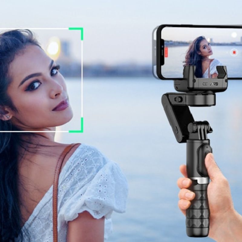 Stabilisateur de caméra à cardan avec rotation de 360 degrés, mode de prise de vue, selfie stick et trépied, parfait pour iPhone, téléphone, Smartphone et photographie en direct