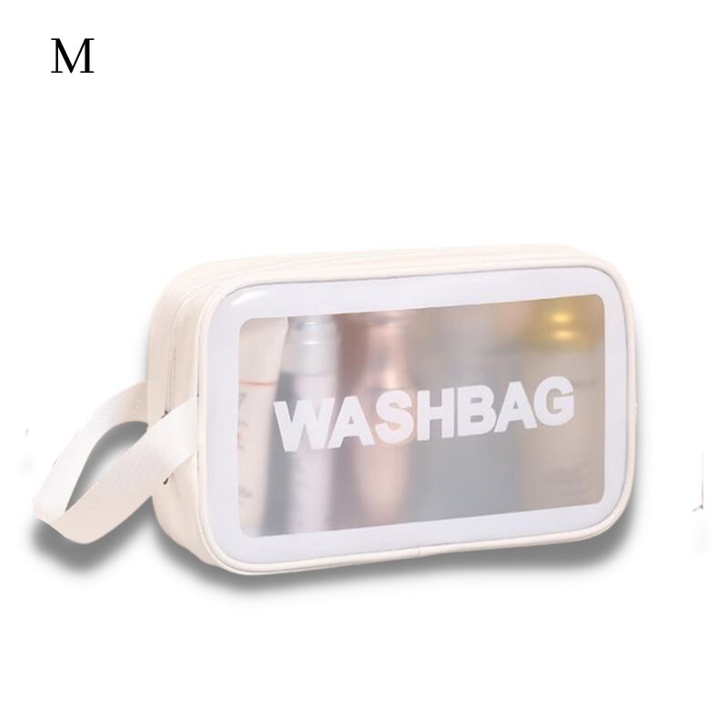 trousse toilette transparente taille M de couleur Blanc Trousse de voyage imperméable sac maquillage étanche organisateur de voyage sac de lavage femmes collection en stock sur la boutique Petites Aventures