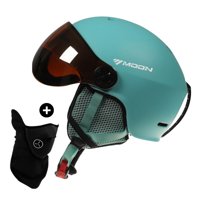 Casque de Ski et Snowboard Bleu Adulte avec Visière, Protection UV, Confort Ajustable, Idéal pour Ski et Snowboard