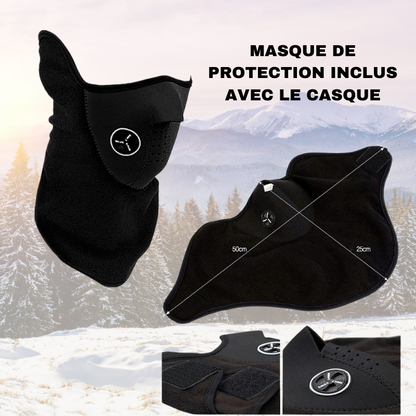 Casque de Ski et Snowboard Bleu Adulte avec Visière, Protection UV, Confort Ajustable, Idéal pour Ski et Snowboard