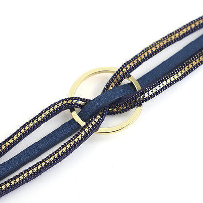bracelets en cuir croix torsadée cercle doré nœud papillon bijoux de charme fait à la main Summer Chic accessoires féminins tendance estivale bracelets multicouches collection Summer chic de la boutique Petites Aventures