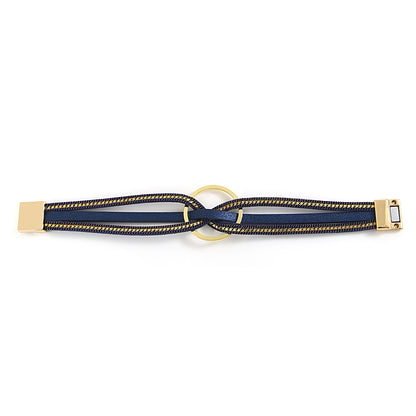 Bracelets en Cuir Croix Dorée⎮Summer & Chic