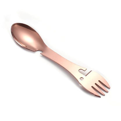 Model de couleur Rose de la CUITOCHETTE 6-en-1 - Outil de survie multifonctionnel pour le camping et les activités de plein air.