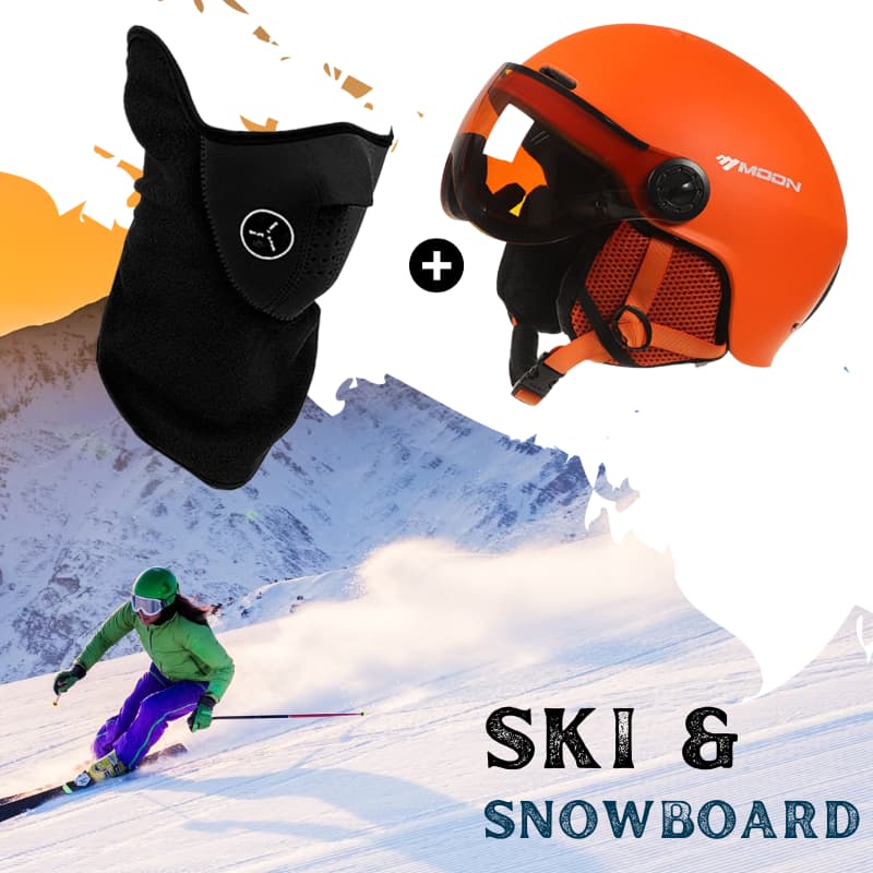 Casque de Ski Adulte Orange avec Visière Anti-UV et Anti-buée, Compatible Lunettes, Confort Thermique, Réglable, Idéal pour Ski et Snowboard