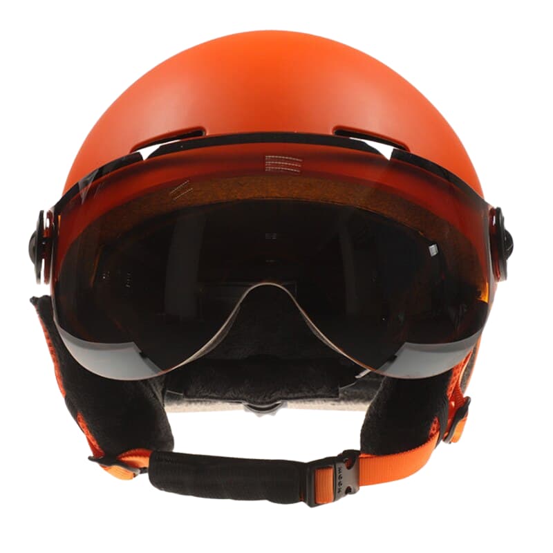 Casque de Ski Adulte Orange avec Visière Anti-UV et Anti-buée, Compatible Lunettes, Confort Thermique, Réglable, Idéal pour Ski et Snowboard