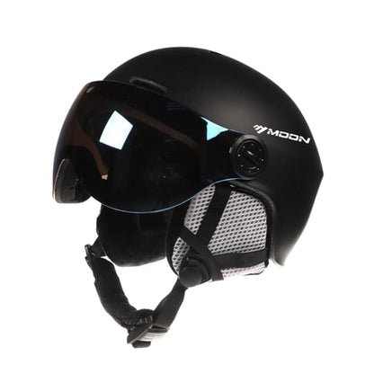 Casque de Ski Noir Adulte avec Visière Anti-UV et Anti-buée, Confort Thermique, Ajustement Personnalisable, Idéal pour Ski et Snowboard