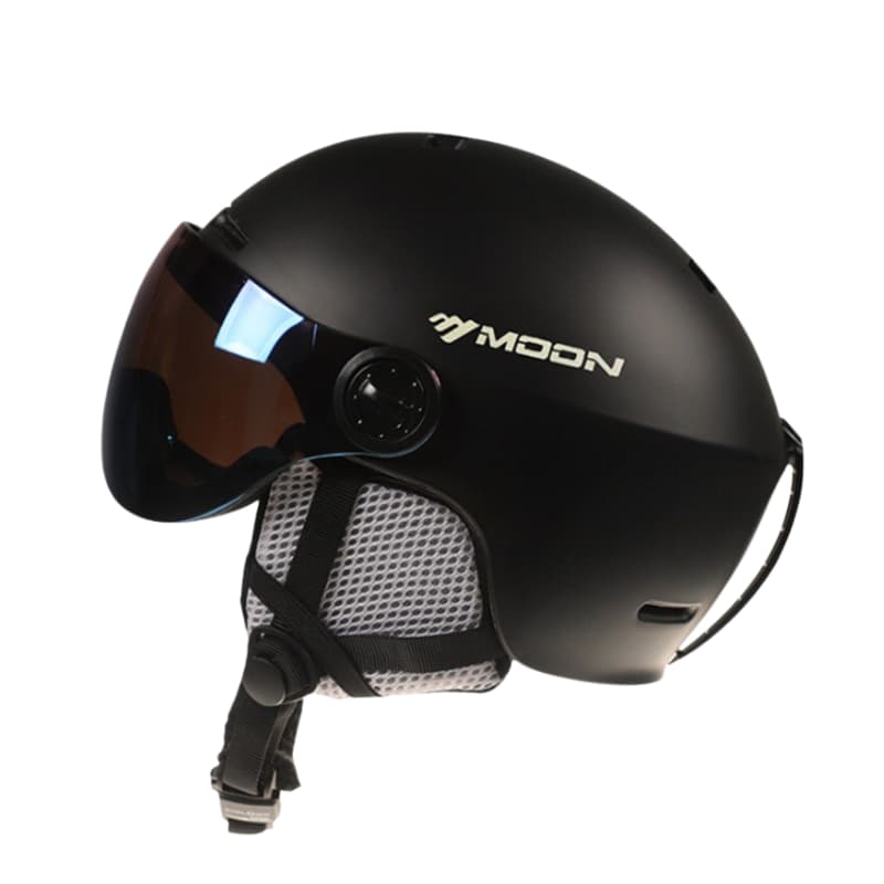 Casque de Ski Noir Adulte avec Visière Anti-UV et Anti-buée, Confort Thermique, Ajustement Personnalisable, Idéal pour Ski et Snowboard