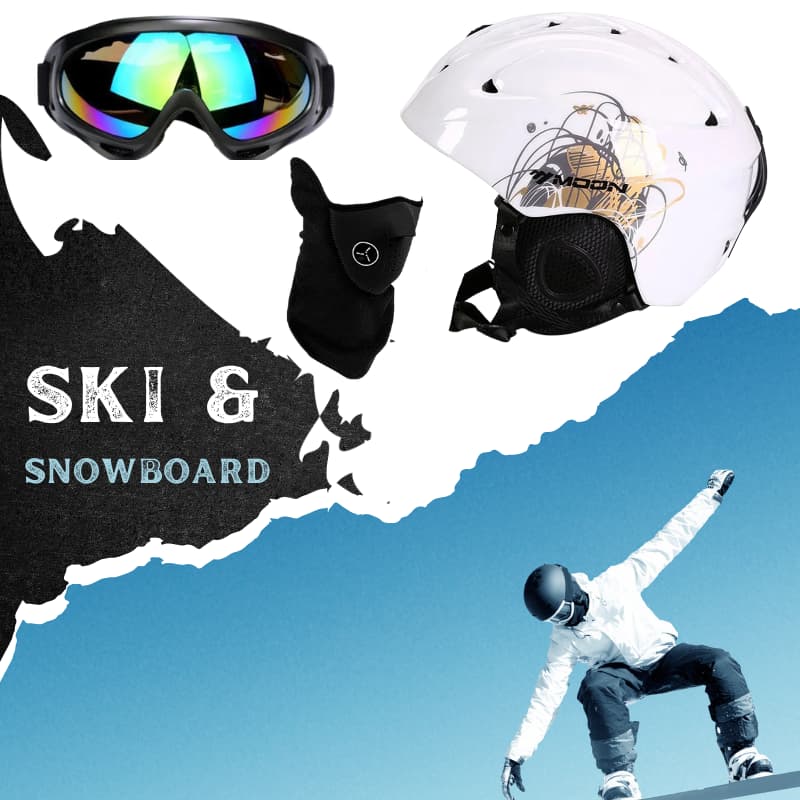 Casque de ski adulte en Blanc Street, design urbain et tendance, avec lunettes et masque pour une aventure de ski totale.