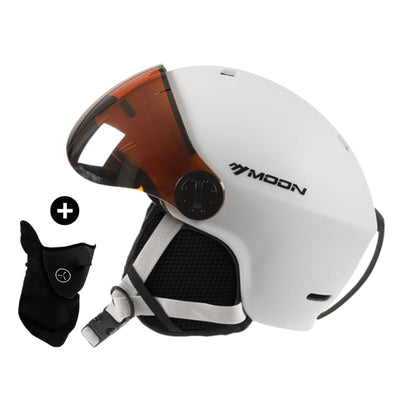 Casque de ski avec visière Adultes Blanc + Masque protection