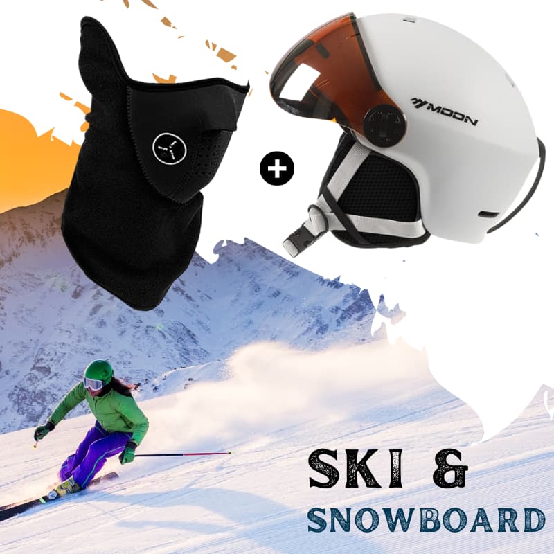 Casque de ski avec visière Adultes Blanc + Masque protection – petites  aventures
