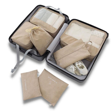 Ensemble 8 Pièces Organisation Bagages - Sacs De Voyage Avec Trousse Maquillage Et Sac Chaussures