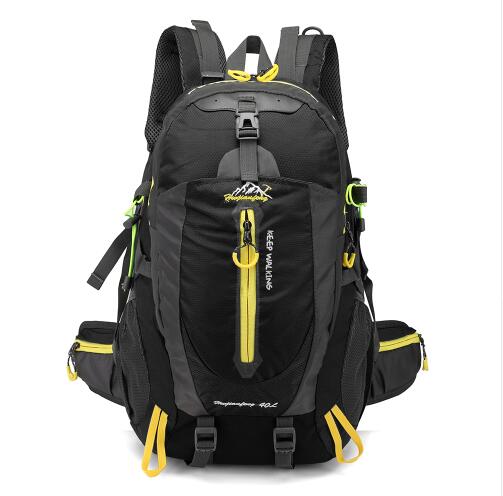 Sac à dos 40L pour montagne et randonnée, étanche et durable, adapté pour hommes et femmes, avec multiples poches et sangles. couleur Noir
