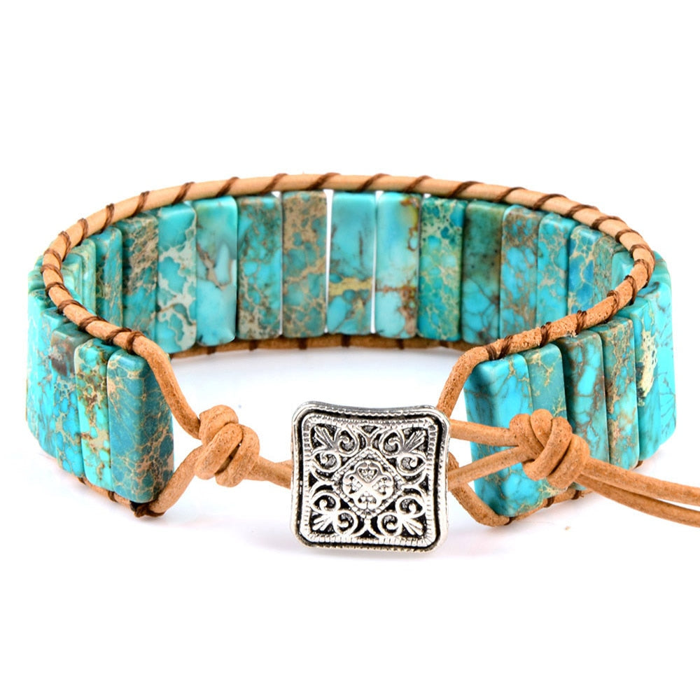 Couleur Bali Bracelet tibétain Bijoux en cuir Bracelet ajustable Bijoux multicolores Bracelet perlé Bijoux ethniques Bracelet gitane Accessoires en cuir