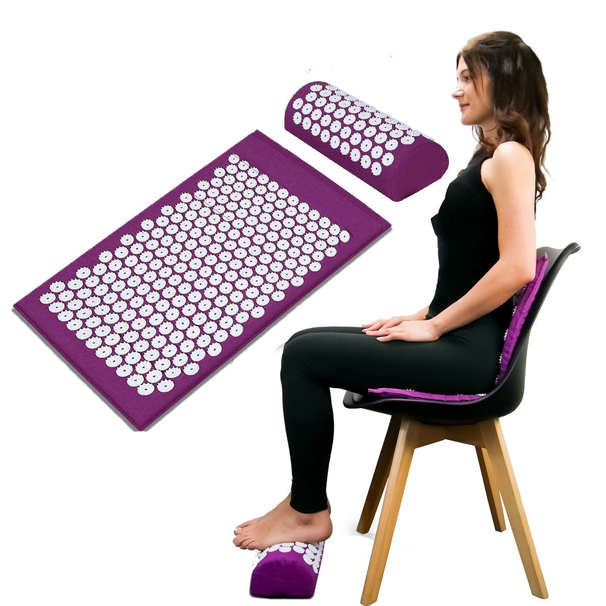 Tapis d'Acupression - Soulagement du Dos et du Cou - Oreiller d'Acupression - Relaxation Profonde - Points d'Acupression - Détente Musculaire - Qualité du Sommeil - Bien-être Personnel