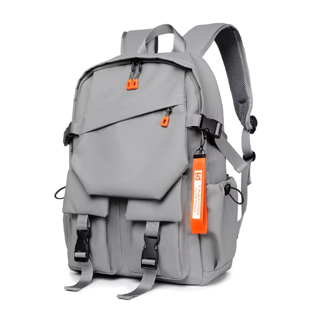 Sac à dos homme gris, style luxe, compatible ordinateur 15,6 pouces