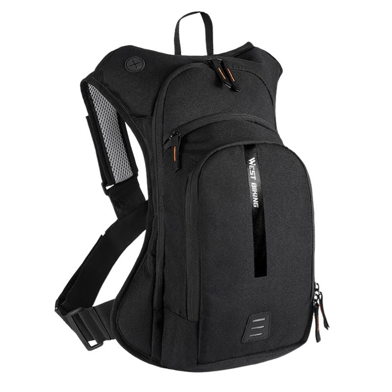 Sac à dos noir de randonnée ergonomique avec système d'hydratation intégré, idéal pour les activités en plein air et les aventures en montagne. collection Montagne & Randonnée de la boutique Petites Aventures
