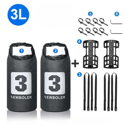 Image du Sac de Fourche de Vélo Étanche pour des balades à vélo sans souci. Accessoire de vélo, sacoche de guidon, rangement pour cyclistes, sac de cadre, équipement de cyclisme.
