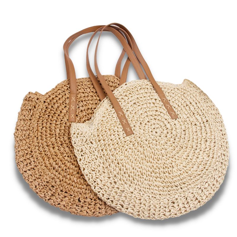 EVEOUT Sac à Main Paille Femme - Cabas Bohème Léger Raphia Tressé Pour Plage Et Vacances