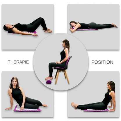 Tapis d'Acupression - Soulagement du Dos et du Cou - Oreiller d'Acupression - Relaxation Profonde - Points d'Acupression - Détente Musculaire - Qualité du Sommeil - Bien-être Personnel"