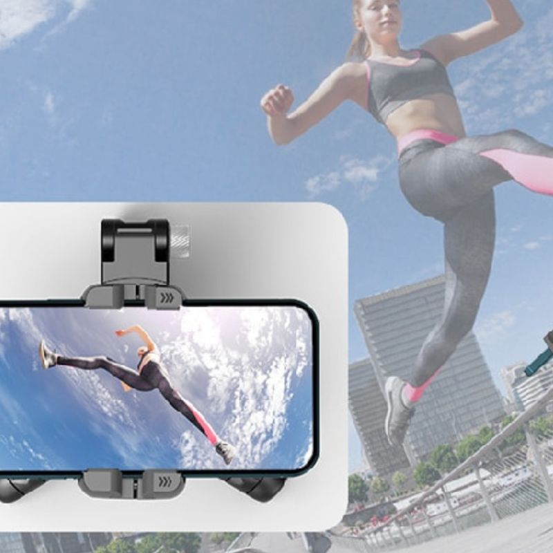 Stabilisateur de caméra à cardan avec rotation de 360 degrés, mode de prise de vue, selfie stick et trépied, parfait pour iPhone, téléphone, Smartphone et photographie en direct