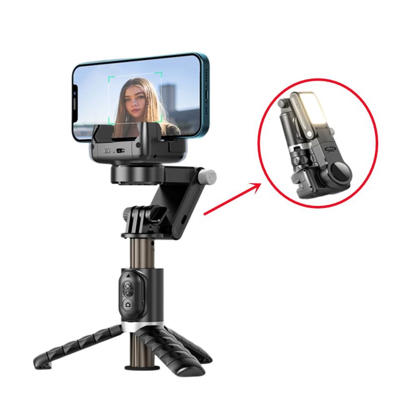Stabilisateur de caméra à cardan avec rotation de 360 degrés, mode de prise de vue, selfie stick et trépied, parfait pour iPhone, téléphone, Smartphone et photographie en direct