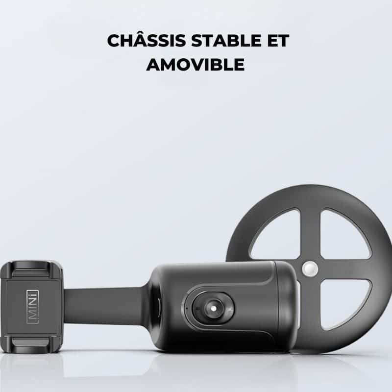 Support intelligent pour trépied de téléphone avec stabilisateur de cardan, rotation à 360° et suivi automatique du visage pour des prises de vue parfaites.
