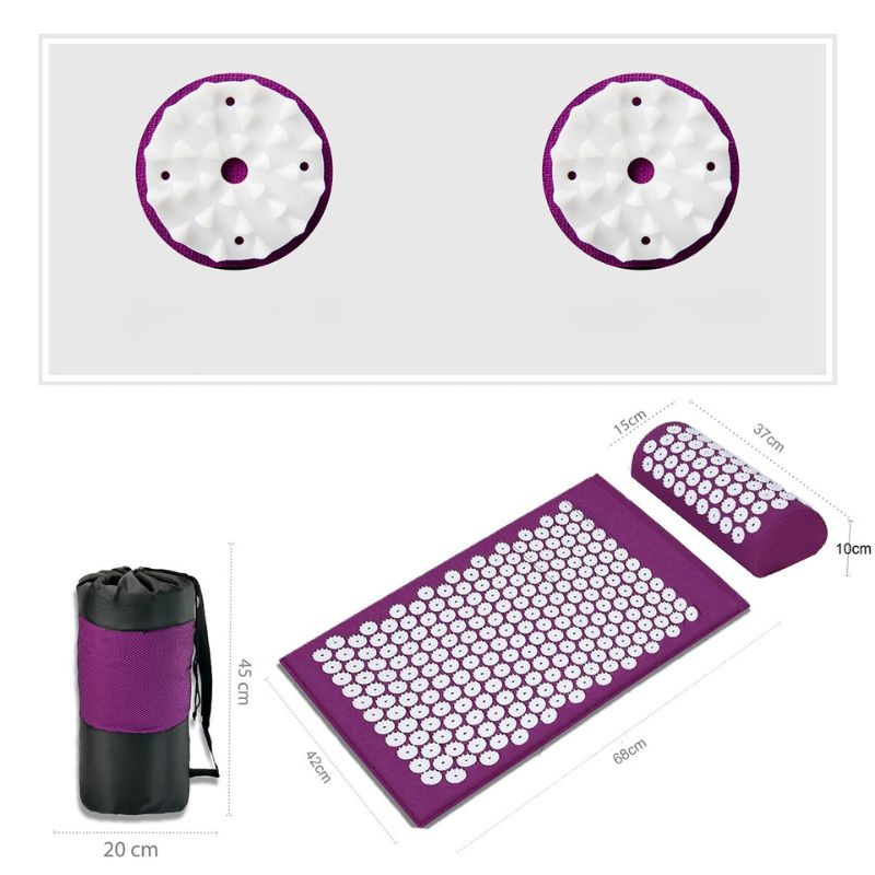 Tapis d'Acupression - Soulagement du Dos et du Cou - Oreiller d'Acupression - Relaxation Profonde - Points d'Acupression - Détente Musculaire - Qualité du Sommeil - Bien-être Personnel"