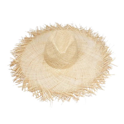 Chapeau de soleil Raphia naturelle Fait main Protection solaire Accessoire de plage Nouvelle collection Vacances d'été Collection Summer chic de la boutique Petites Aventures