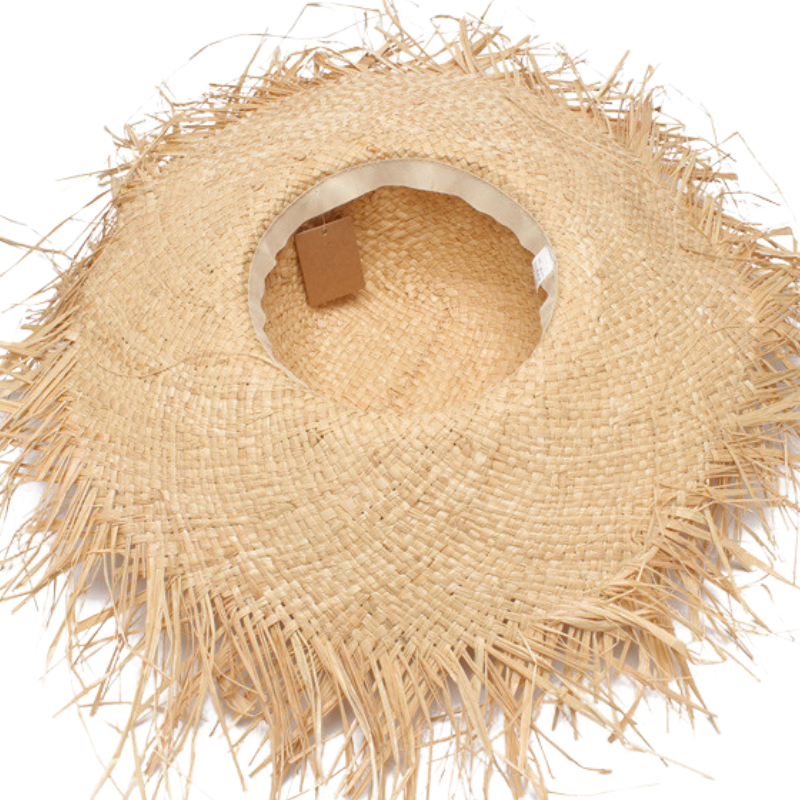 Chapeau de soleil Raphia naturelle Fait main Protection solaire Accessoire de plage Nouvelle collection Vacances d'été Collection Summer chic de la boutique Petites Aventures