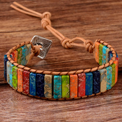 Bracelets tibétain en cuir multicolore ajustable⎮Summer & Chic
