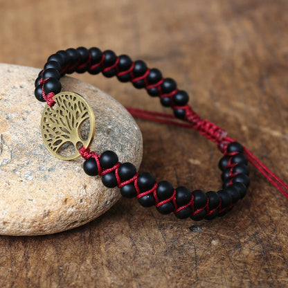 Model Arbre  mat Bracelet porte-bonheur Bijou de l'amitié Perles tressées Breloque arbre de vie Style africain Style japonais Yoga Évasion Vacances collection Summer chic de la boutique Petites Aventures