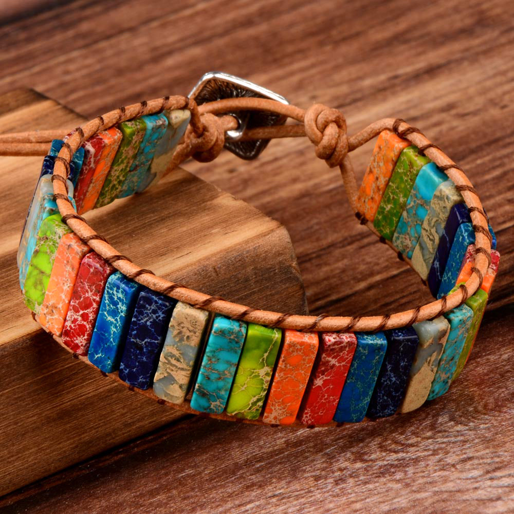 Bracelets tibétain en cuir multicolore ajustable⎮Summer & Chic