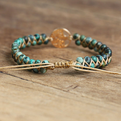 Model Arbre Africain Bracelet porte-bonheur Bijou de l'amitié Perles tressées Breloque arbre de vie Style africain Style japonais Yoga Évasion Vacances collection Summer chic de la boutique Petites Aventures