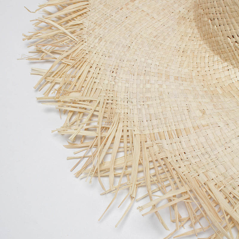 Chapeau de soleil Raphia naturelle Fait main Protection solaire Accessoire de plage Nouvelle collection Vacances d'été Collection Summer chic de la boutique Petites Aventures
