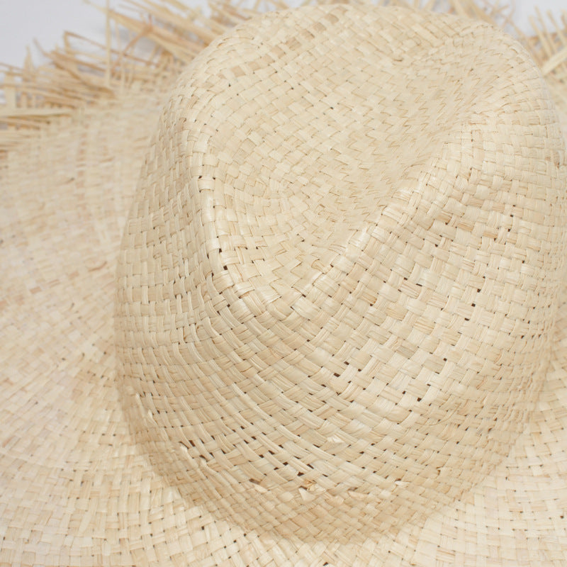 Chapeau de soleil Raphia naturelle Fait main Protection solaire Accessoire de plage Nouvelle collection Vacances d'été Collection Summer chic de la boutique Petites Aventures