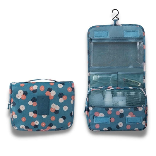 trousse de toilette suspendue model fleur de la collection de la boutique Petites Aventures- organisateur de voyage sac de maquillage pochette de rangement toilette de voyage trousse de toilette imperméable crochet en nylon accessoires de voyage rangement cosmétiques trousse de beauté