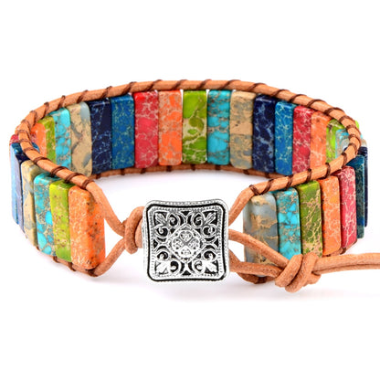 Couleur Multicolore Couleur Bali Bracelet tibétain Bijoux en cuir Bracelet ajustable Bijoux multicolores Bracelet perlé Bijoux ethniques Bracelet gitane Accessoires en cuir