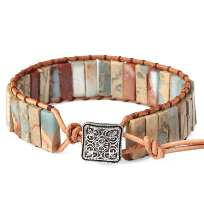 Couleur Platinium Couleur Multicolore Couleur Bali Bracelet tibétain Bijoux en cuir Bracelet ajustable Bijoux multicolores Bracelet perlé Bijoux ethniques Bracelet gitane Accessoires en cuir